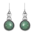 Ruby Zoisite (Rnd 12mm) Dangle Earrings in Stainless Steel 12.00 ctw - Sticky add to cart bar