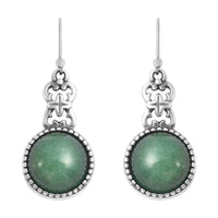 Ruby Zoisite (Rnd 12mm) Dangle Earrings in Stainless Steel 12.00 ctw