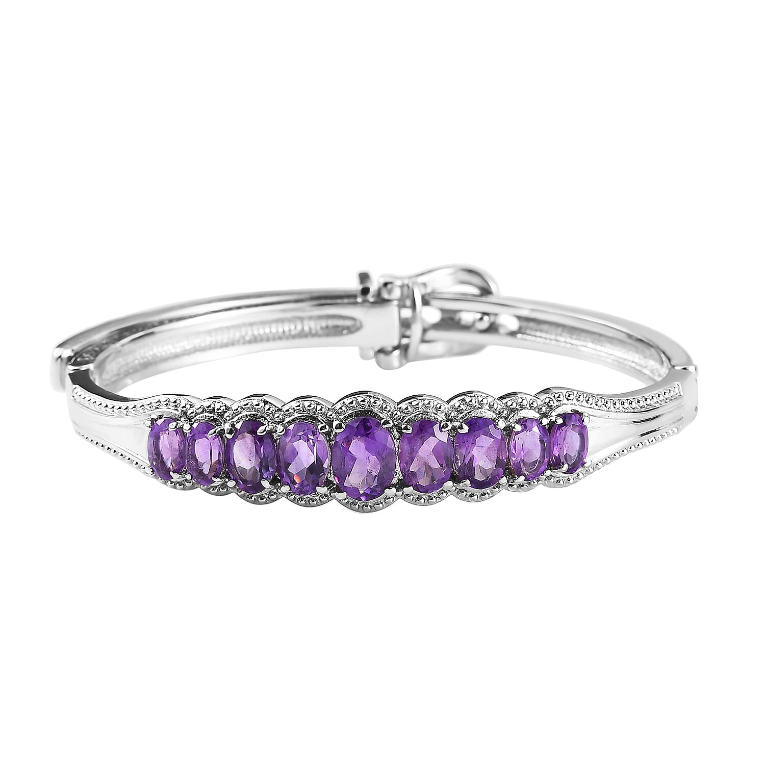 Brazilian Citrine Bangle Bracelet With Adjustable Lock in Stainless Steel (7.25 in) 5.75 ctw (1)
