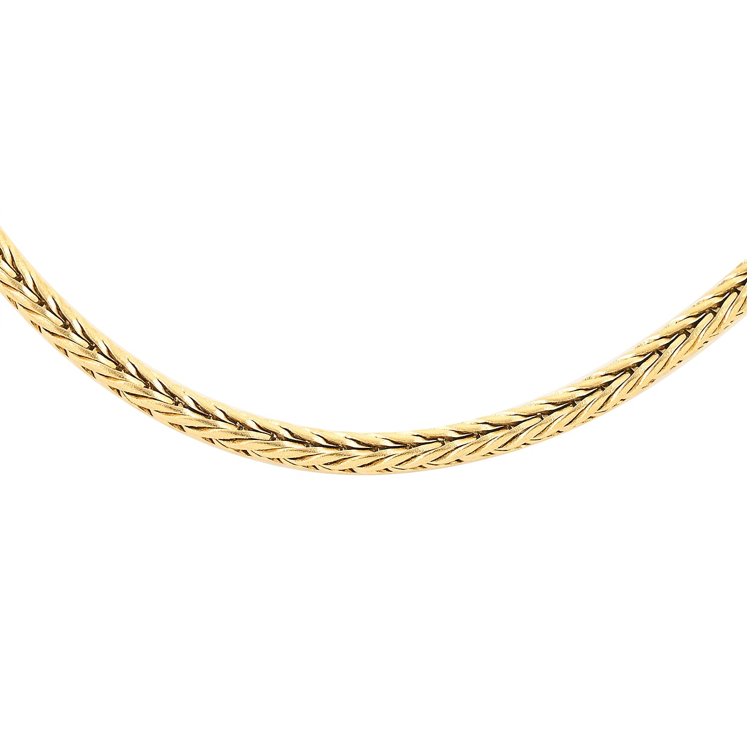 STEELTIME Foxtail Necklace 24 Inches in ION Plated Yellow Gold Stainless Steel 19.20 Grams