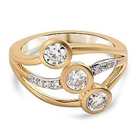 Moissanite Ring in 18K Vermeil YG Over Sterling Silver (Size 8.0) 0.71 ctw