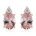 D'Joy Premium Pink Morganite and Moissanite 1.75 ctw Stud Earrings in 18K Vermeil Rose Gold Over Sterling Silver - Sticky add to cart bar