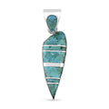 Santa Fe Style Kingman Turquoise Pendant in Sterling Silver 4.50 ctw - Sticky add to cart bar