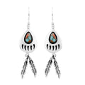 Santa Fe Style Spiny Turquoise Earrings in Sterling Silver 3.50 ctw - Sticky add to cart bar