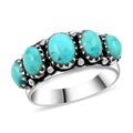 Santa Fe Style Turquoise Ring in Sterling Silver (Size 10.0) 8.00 ctw - Sticky add to cart bar