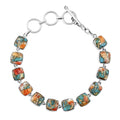 Santa Fe Style Turquoise Bracelet with Sterling Silver Links (7.50 In) - Sticky add to cart bar