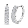 Doorbuster Moissanite 2.50 ctw Hoop Earrings in Rhodium Over Sterling Silver - Sticky add to cart bar
