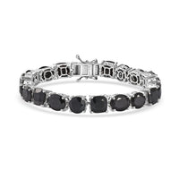 Karis Thai Black Spinel Bracelet in Platinum Bond (7.25 In) 56.25 ctw