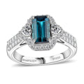 Certified & Appraised Rhapsody 950 Platinum AAAA Monte Belo Indicolite, Diamond (E-F, VS) (0.73 cts) Ring (Size 6.0) (7.45 g) 2.61 ctw - Sticky add to cart bar