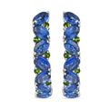 D'Joy Kashmir Kyanite and Chrome Diopside Sea Waves Earrings in Rhodium Over Sterling Silver 10.65 ctw - Sticky add to cart bar