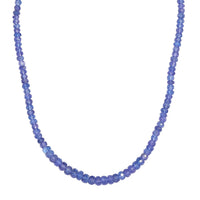 AAA Tanzanite Beaded Necklace 18-20 Inches in Rhodium Over Sterling Silver 83.00 ctw