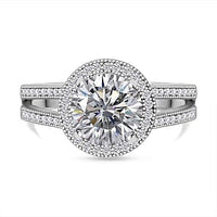 Simulated Diamond 4.09 ctw Ring in Rhodium Over Sterling Silver (Size 10)