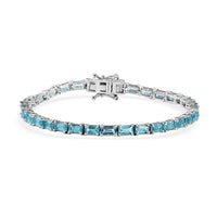 Doorbuster Betroka Blue Apatite Tennis Bracelet in Rhodium Over Sterling Silver (6.50 In) 9.00 ctw