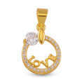 Simulated Diamond Love Charm in 14K YG Over Sterling Silver 0.25 ctw - Sticky add to cart bar