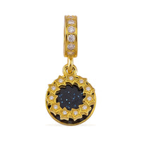 Simulated Diamond The Sky Was Full of Stars Charm in 14K YG Over Sterling Silver 0.30 ctw