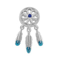 Simulated Blue Diamond Dreamcatcher Charm in Rhodium Over Sterling Silver - Sticky add to cart bar