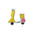 Simulated Diamond and Enameled Scooter Charm in Rhodium Over Sterling Silver - Sticky add to cart bar