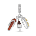 Simulated White and Yellow Diamond Summer Party Charm in Rhodium Over Sterling Silver 0.30 ctw - Sticky add to cart bar