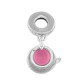 Enameled Afternoon Tea Charm in Rhodium Over Sterling Silver - Sticky add to cart bar