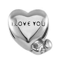 Mom Love Charm in Rhodium Over Sterling Silver (2.50 g)
