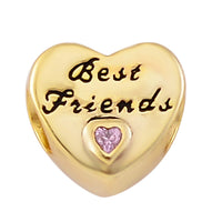 Simulated Pink Diamond Best Friend Charm in Rhodium Over Sterling Silver 0.05 ctw