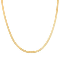 14K Yellow Gold Over Sterling Silver Herringbone Chain Necklace 18 Inches 9.50 Grams