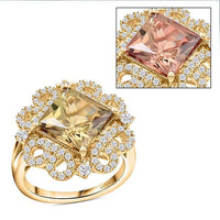 Certified & Appraised Luxoro 14K Yellow Gold AAA Turkizite, Diamond (I2) (0.49 cts) Ring (Size 10.0) (6.35 g) 4.75 ctw