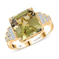 Certified & Appraised Luxoro 14K Yellow Gold Asscher Cut AAA Turkizite, Diamond (I2) (0.19 cts) Ring (Size 10.0) 5.40 ctw - Sticky add to cart bar