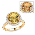 Certified & Appraised 14K Yellow Gold AAA Turkizite and I2 Diamond Halo Ring (Size 10.0) 4.31 Grams 5.25 ctw - Sticky add to cart bar