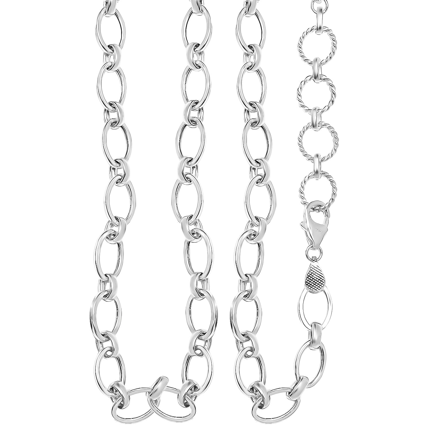 Artisan Crafted Sterling Silver Link Necklace 18 Inches 13.60 Grams