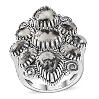 Artisan Crafted White Buffalo Ring in Sterling Silver (Size 7.0) 8.10 ctw
