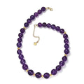 African Amethyst 380.00 ctw Beaded Necklace in 18K Vermeil Yellow Gold Over Sterling Silver 18-20 Inches - Sticky add to cart bar