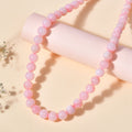 Pink Opal Beaded Graduated 160.00 ctw Necklace 18-20 Inches in 18K Vermeil Yellow Gold Over Sterling Silver - Sticky add to cart bar