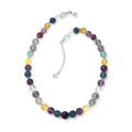 Multi Fluorite 380.00 ctw Beaded Necklace in Rhodium Over Sterling Silver 18 Inches - Sticky add to cart bar