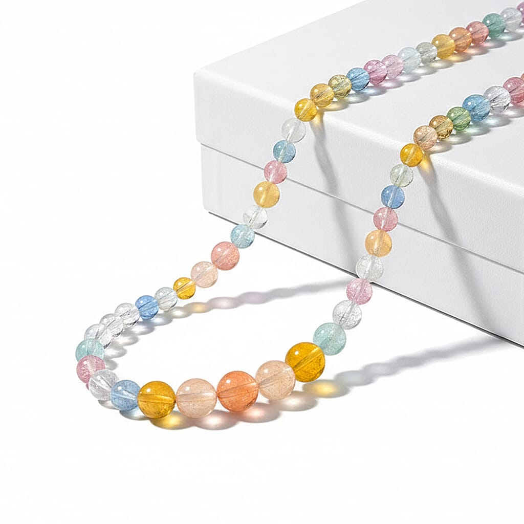 Luxoro AAA Multi Beryl 125.00 ctw Beaded Graduated Necklace in 14K Yellow Gold 18-20 Inches