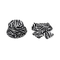Brown Zebra Pattern Faux Fur Set of Bucket Hat (23") and Scarf (34"x5") - Sticky add to cart bar