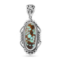 Artisan Crafted Blue Horizon Turquoise Solitaire Pendant without Chain in Sterling Silver 5.00 ctw - Sticky add to cart bar