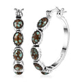 Artisan Crafted Premium Blue Horizon Turquoise 4.60 ctw Hoop Earrings in Sterling Silver - Sticky add to cart bar