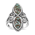 Artisan Crafted Blue Horizon Turquoise and White Buffalo 4.00 ctw Ring in Sterling Silver (Size 10.0) - Sticky add to cart bar