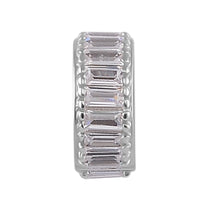 Simulated Diamond Lock Charm in Rhodium Over Sterling Silver 0.35 ctw
