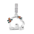 Simulated Diamond Home of The Bird Charm in Rhodium Over Sterling Silver 0.20 ctw - Sticky add to cart bar