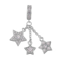 Simulated Diamond Three Stars Charm in Rhodium Over Sterling Silver 0.45 ctw - Sticky add to cart bar