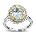 14K White and Yellow Gold Mangoro Aquamarine, Natural Yellow and White Diamond Ring (Size 12.0) 2.20 ctw - Sticky add to cart bar