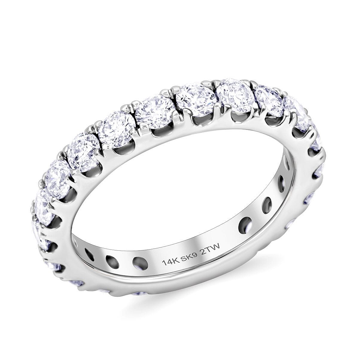 NY Closeout 14K White Gold G-H I2 Diamond Ring (Size 7.0) 4.10 Grams 2.00 ctw