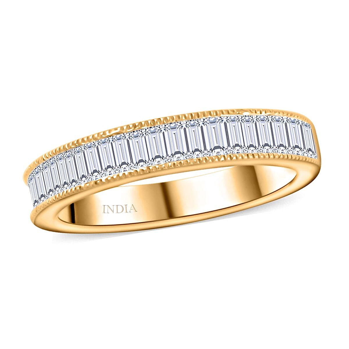 NY Closeout Luxuriant Lab Grown Diamond (SI) Ring in 14K YG Over Sterling Silver (Size 5.0) 0.75 ctw