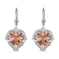Morganique Quartz (Triplet) and White Zircon Heart Earrings in Rhodium Over Sterling Silver 9.60 ctw - Sticky add to cart bar