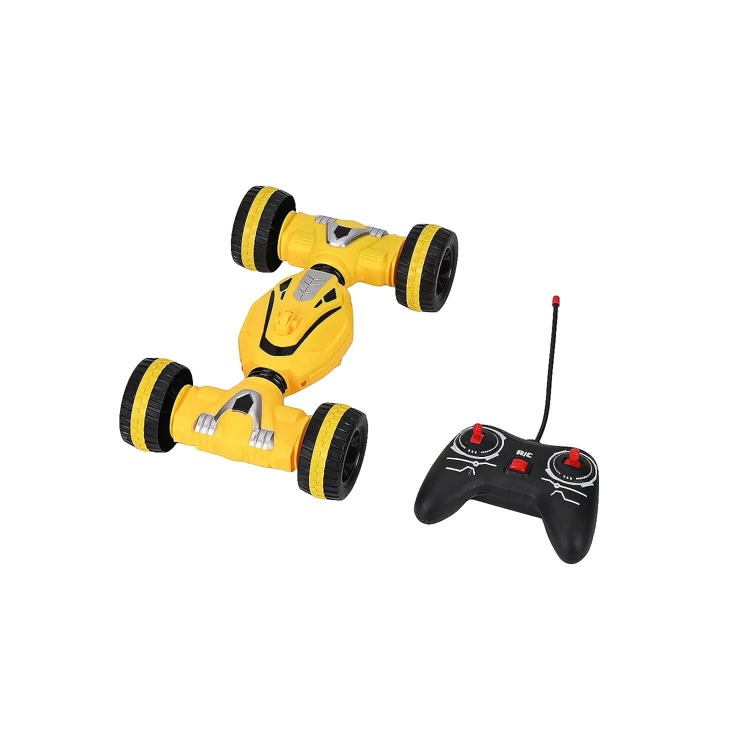 5 Way & 360 Degree Rotate Stunt Car (11"x6.7") - Yellow (Power By 4pcsx AA Battery Not Includeed)