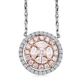 Modani 14K White Gold Natural Pink and White Diamond Necklace 18 Inches 0.60 ctw - Sticky add to cart bar