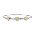 Modani 14K White Gold Natural Yellow and White Diamond Bangle Bracelet (7.00 In) 6.40 Grams 1.50 ctw - Sticky add to cart bar