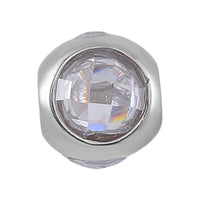 Simulated Diamond Rhinestone Charm in Rhodium Over Sterling Silver 2.10 ctw